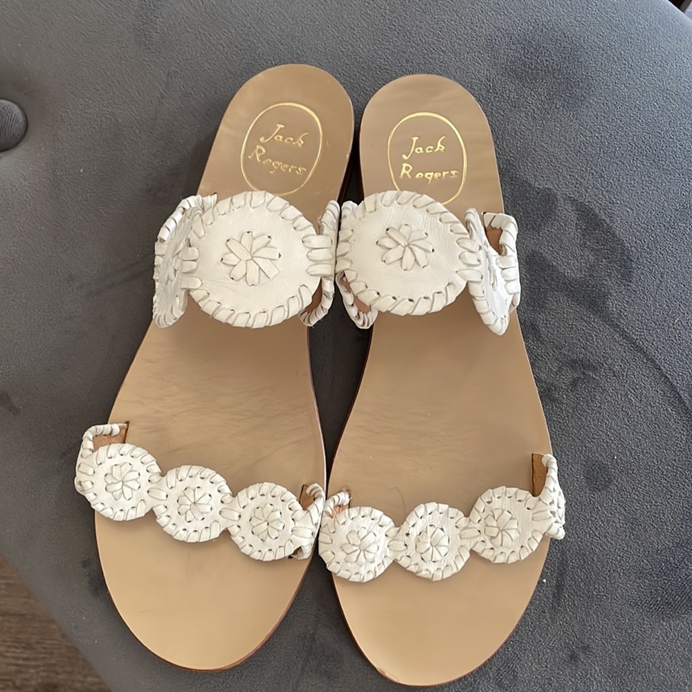 Jack Rogers Lauren Sandal size 8.5 in white